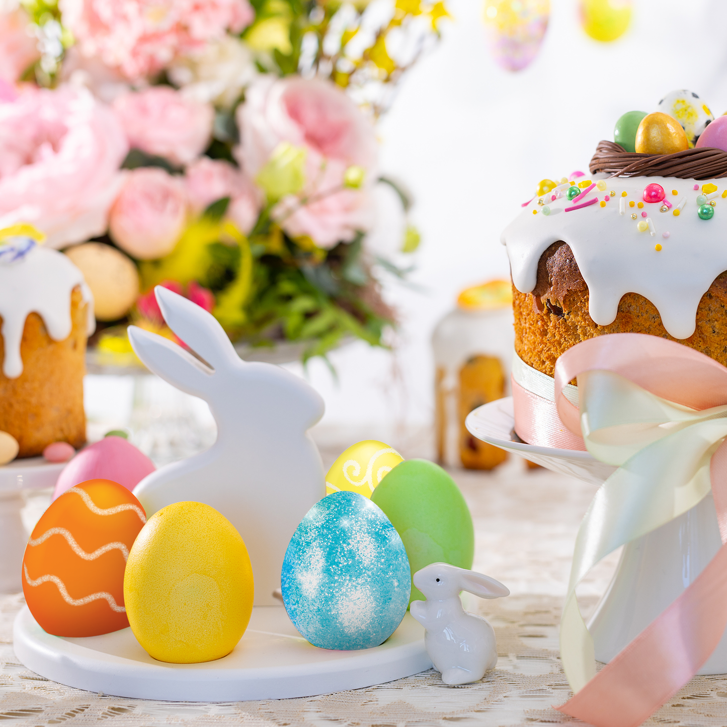 Color Cups Egg Decorating Kits with Whiskers Tool - 4 Piece Bundle