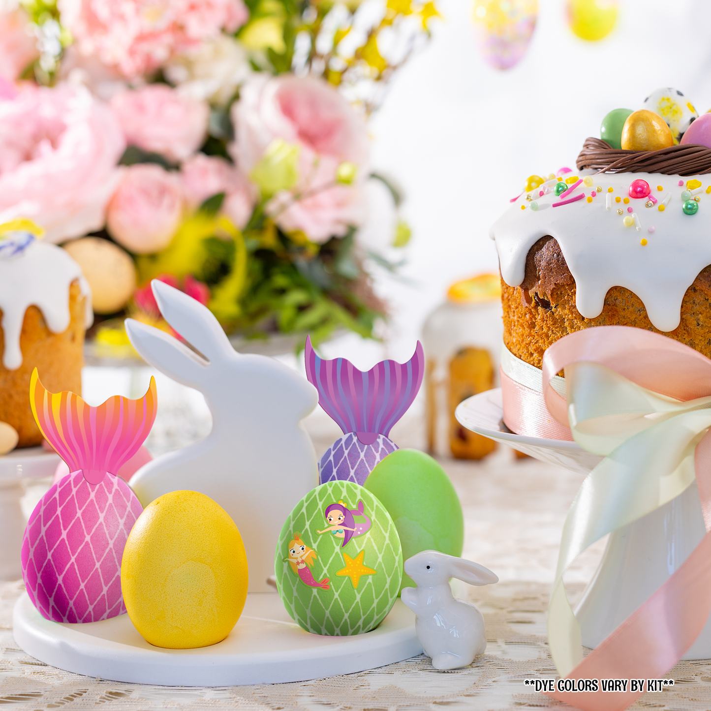 Deluxe and Mermaid Egg Decorating Kits with Whiskers Tool - 3 Piece Bundle