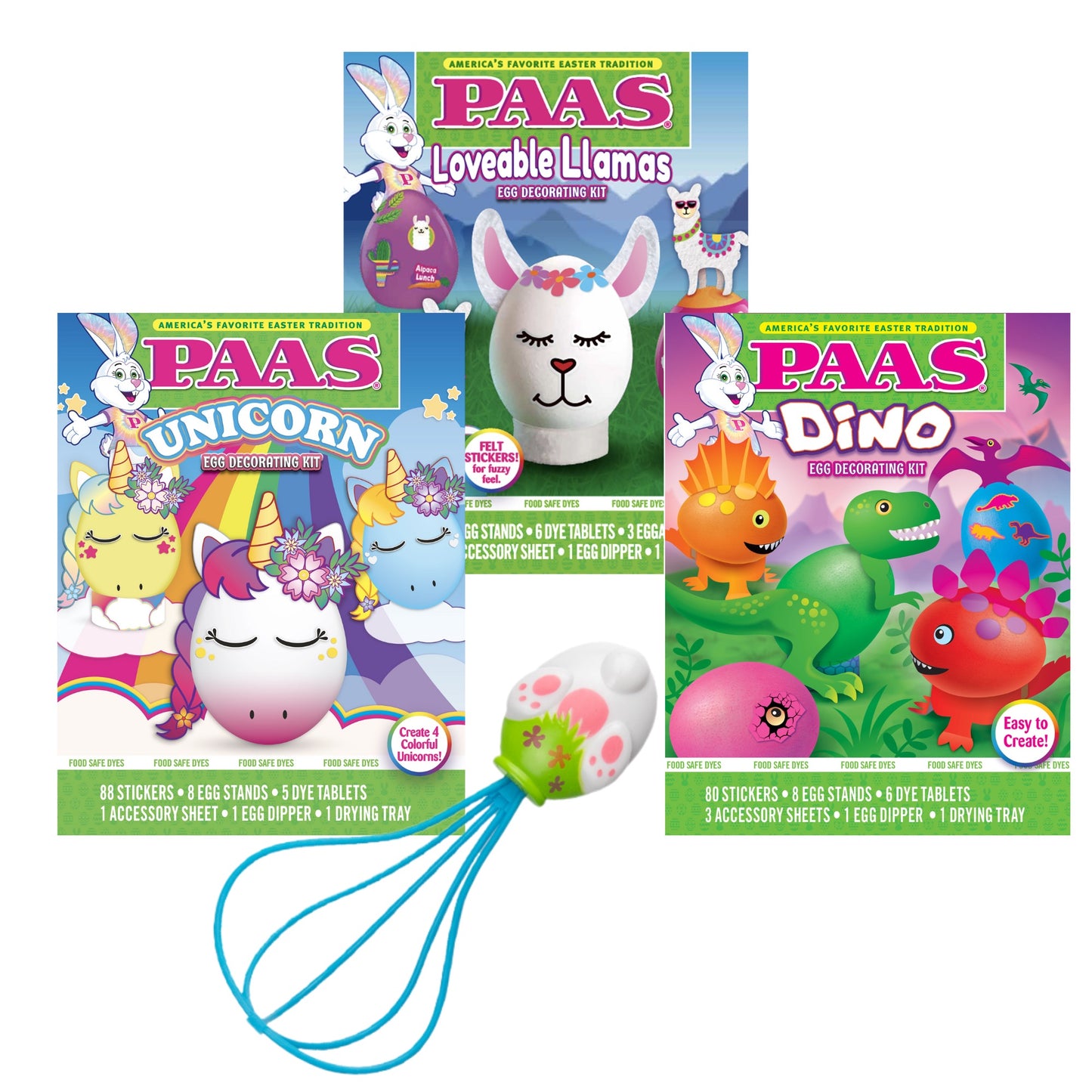 Animal Egg Decorating Kits with Whiskers Tool - 4 Piece Bundle