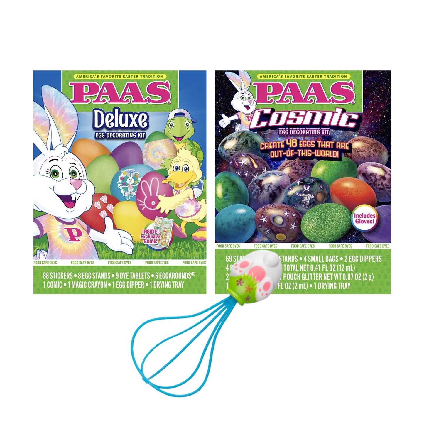 Deluxe and Cosmic Egg Decorating Kits with Whiskers Tool - 3 Piece Bundle