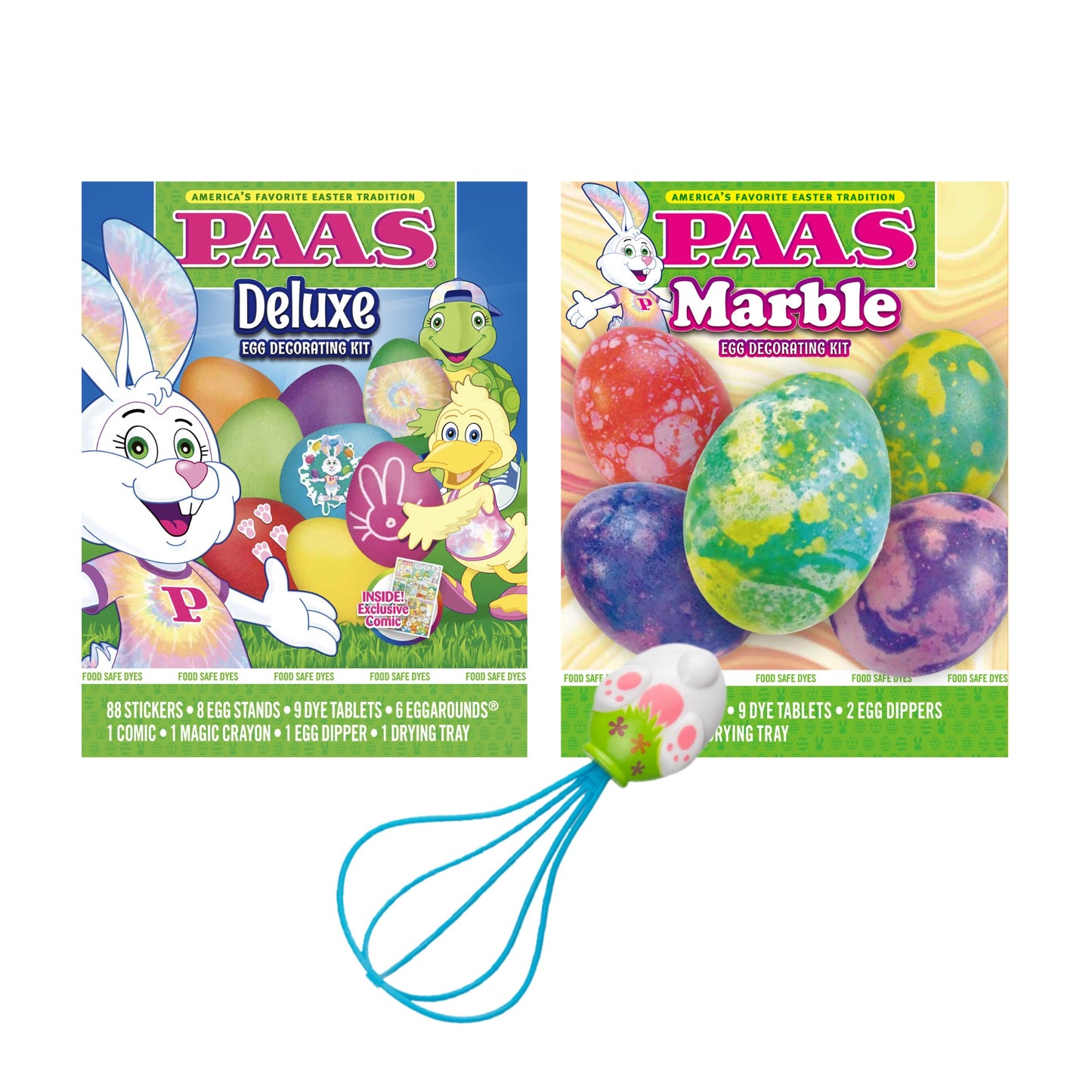 Deluxe and Marble Egg Decorating Kits with Whiskers Tool - 3 Piece Bundle