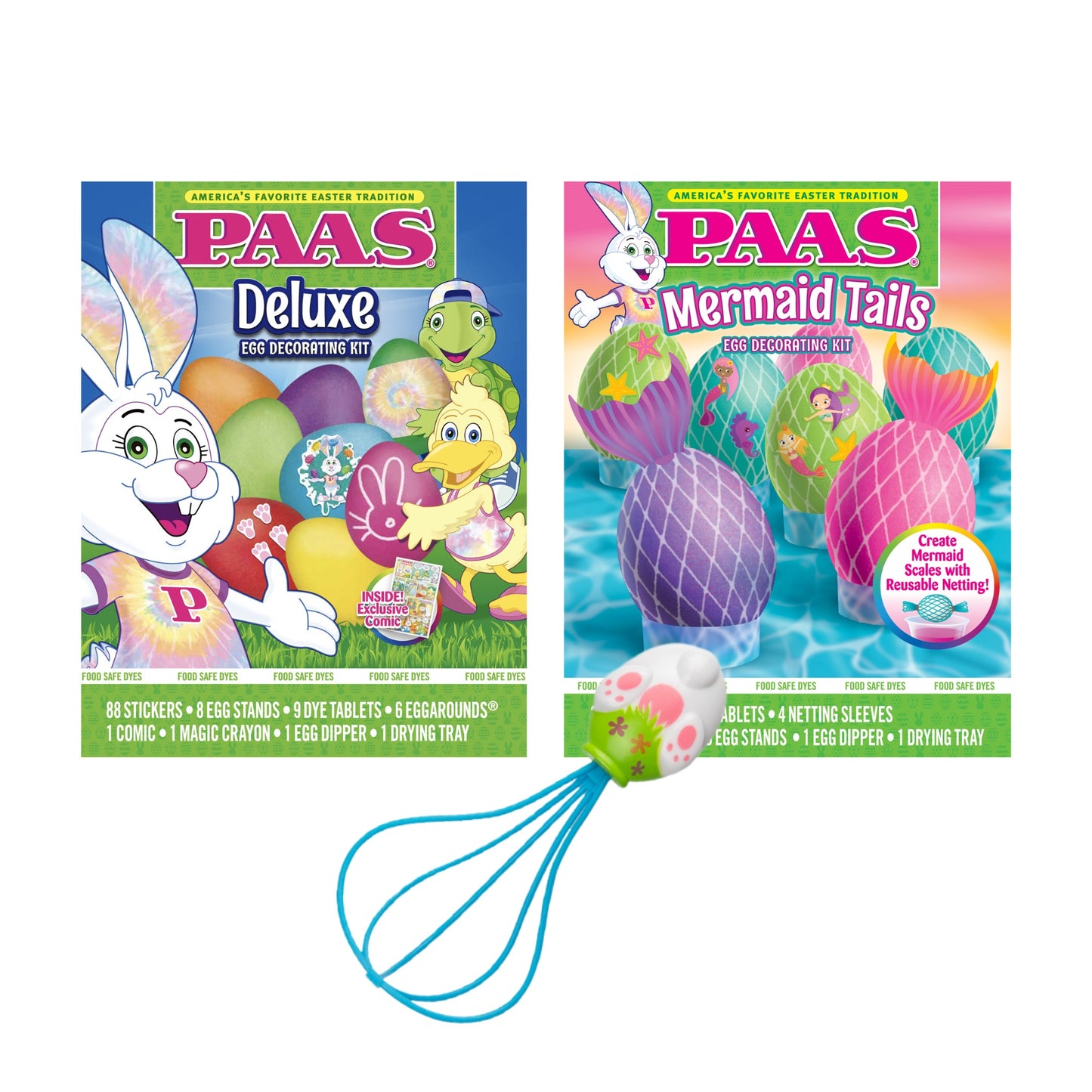 Deluxe and Mermaid Egg Decorating Kits with Whiskers Tool - 3 Piece Bundle