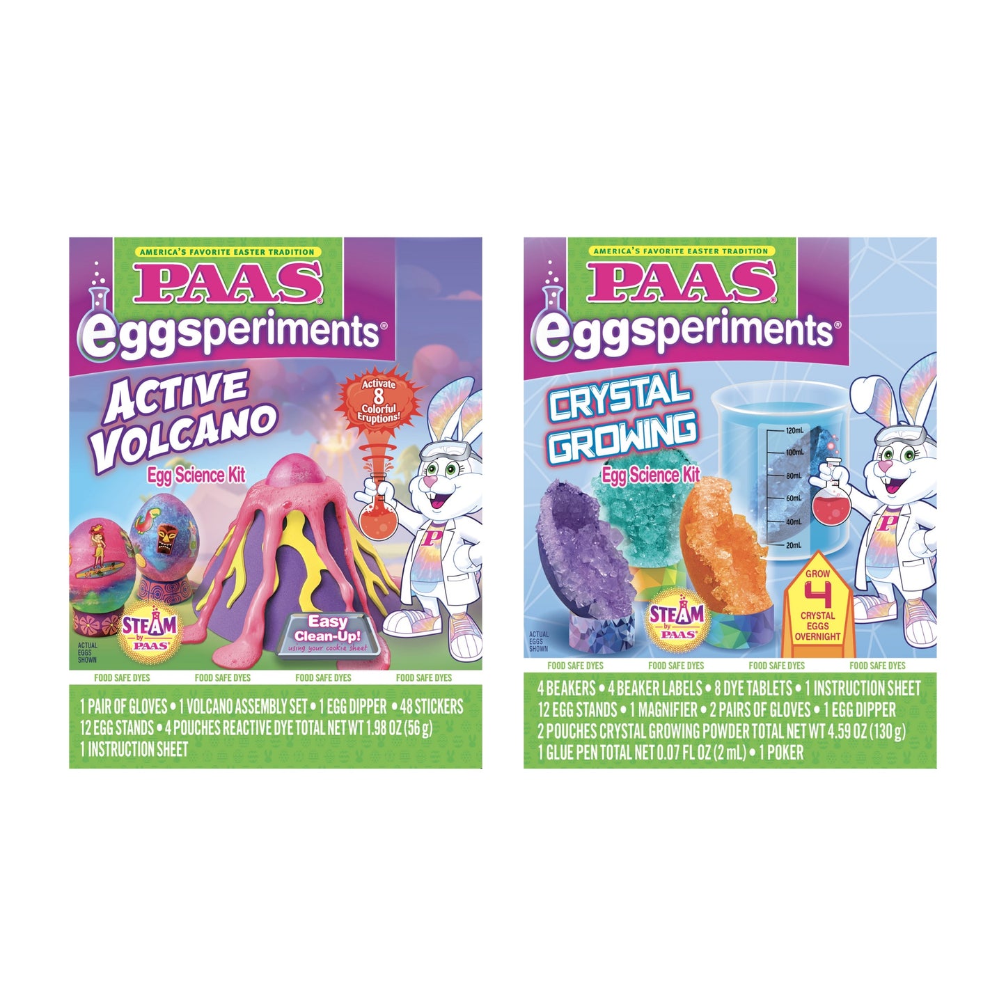 Active Volcano & Crystal Growing Eggsperiments® Science Kits - 2 Piece Bundle